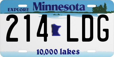 MN license plate 214LDG