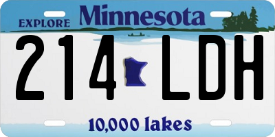 MN license plate 214LDH