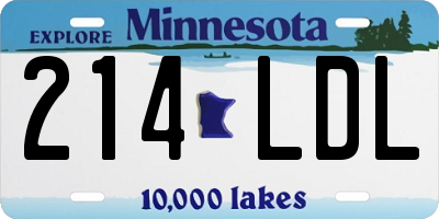 MN license plate 214LDL