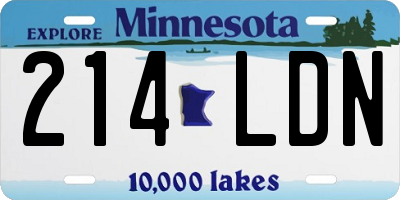 MN license plate 214LDN