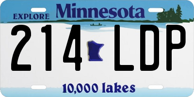 MN license plate 214LDP