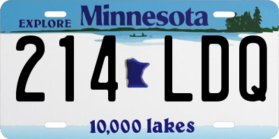 MN license plate 214LDQ