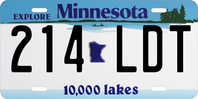 MN license plate 214LDT