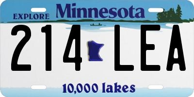 MN license plate 214LEA
