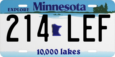 MN license plate 214LEF