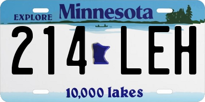 MN license plate 214LEH