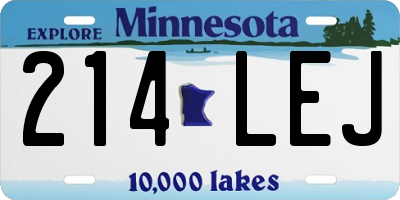 MN license plate 214LEJ