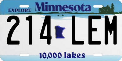 MN license plate 214LEM