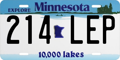 MN license plate 214LEP