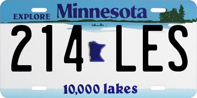 MN license plate 214LES