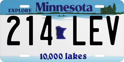 MN license plate 214LEV