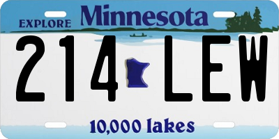 MN license plate 214LEW