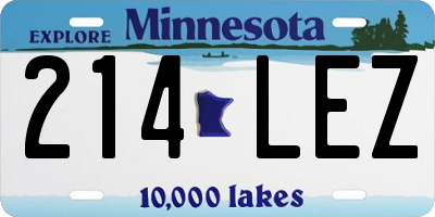 MN license plate 214LEZ