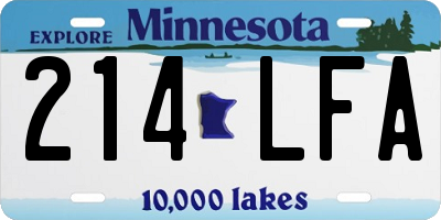 MN license plate 214LFA