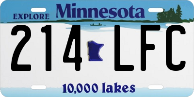 MN license plate 214LFC