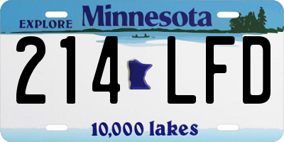 MN license plate 214LFD