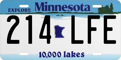 MN license plate 214LFE