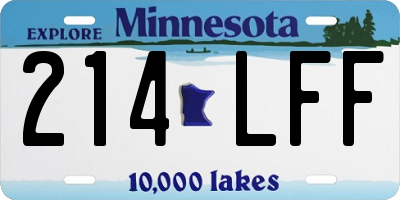MN license plate 214LFF