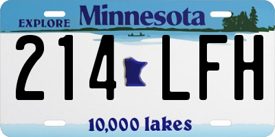 MN license plate 214LFH