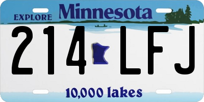 MN license plate 214LFJ