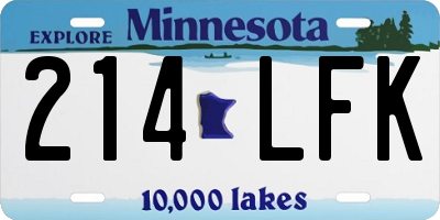MN license plate 214LFK