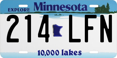 MN license plate 214LFN