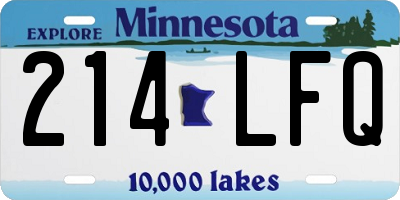 MN license plate 214LFQ