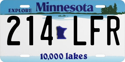 MN license plate 214LFR