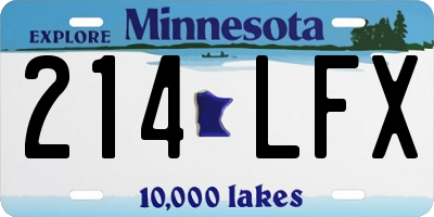 MN license plate 214LFX