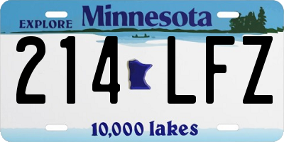MN license plate 214LFZ