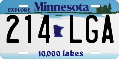 MN license plate 214LGA