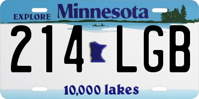 MN license plate 214LGB