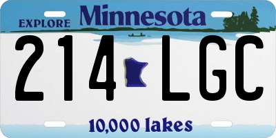 MN license plate 214LGC