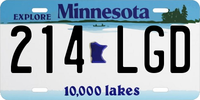MN license plate 214LGD