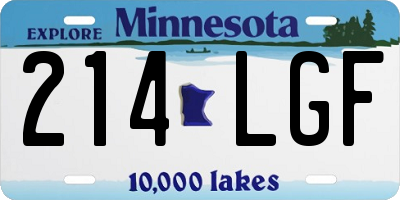 MN license plate 214LGF