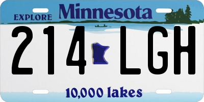 MN license plate 214LGH