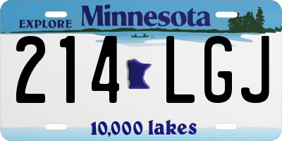 MN license plate 214LGJ