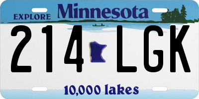 MN license plate 214LGK
