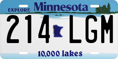 MN license plate 214LGM
