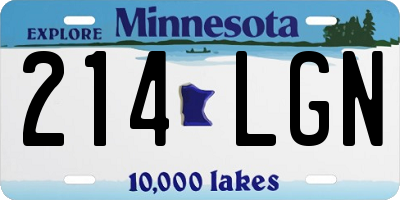 MN license plate 214LGN