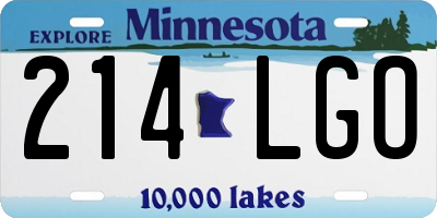 MN license plate 214LGO