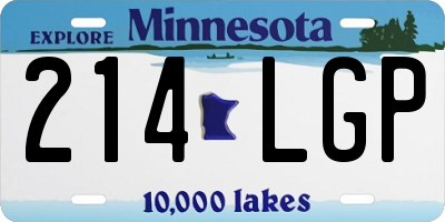 MN license plate 214LGP