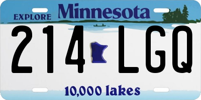 MN license plate 214LGQ