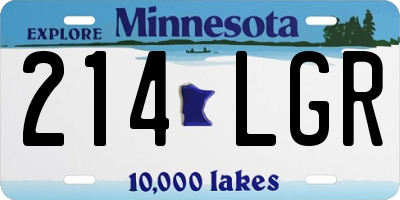 MN license plate 214LGR