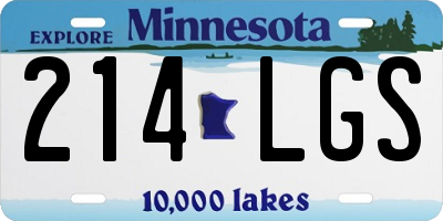 MN license plate 214LGS