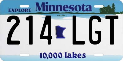 MN license plate 214LGT