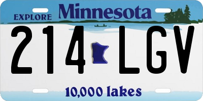 MN license plate 214LGV