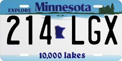 MN license plate 214LGX