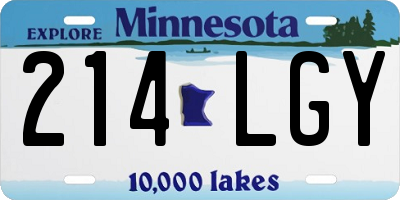 MN license plate 214LGY