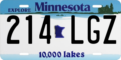 MN license plate 214LGZ